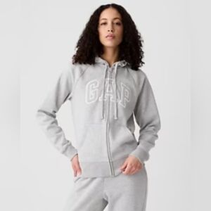 Gap, Logo Basics, Zip Hoodie, Medium, Heather Gray